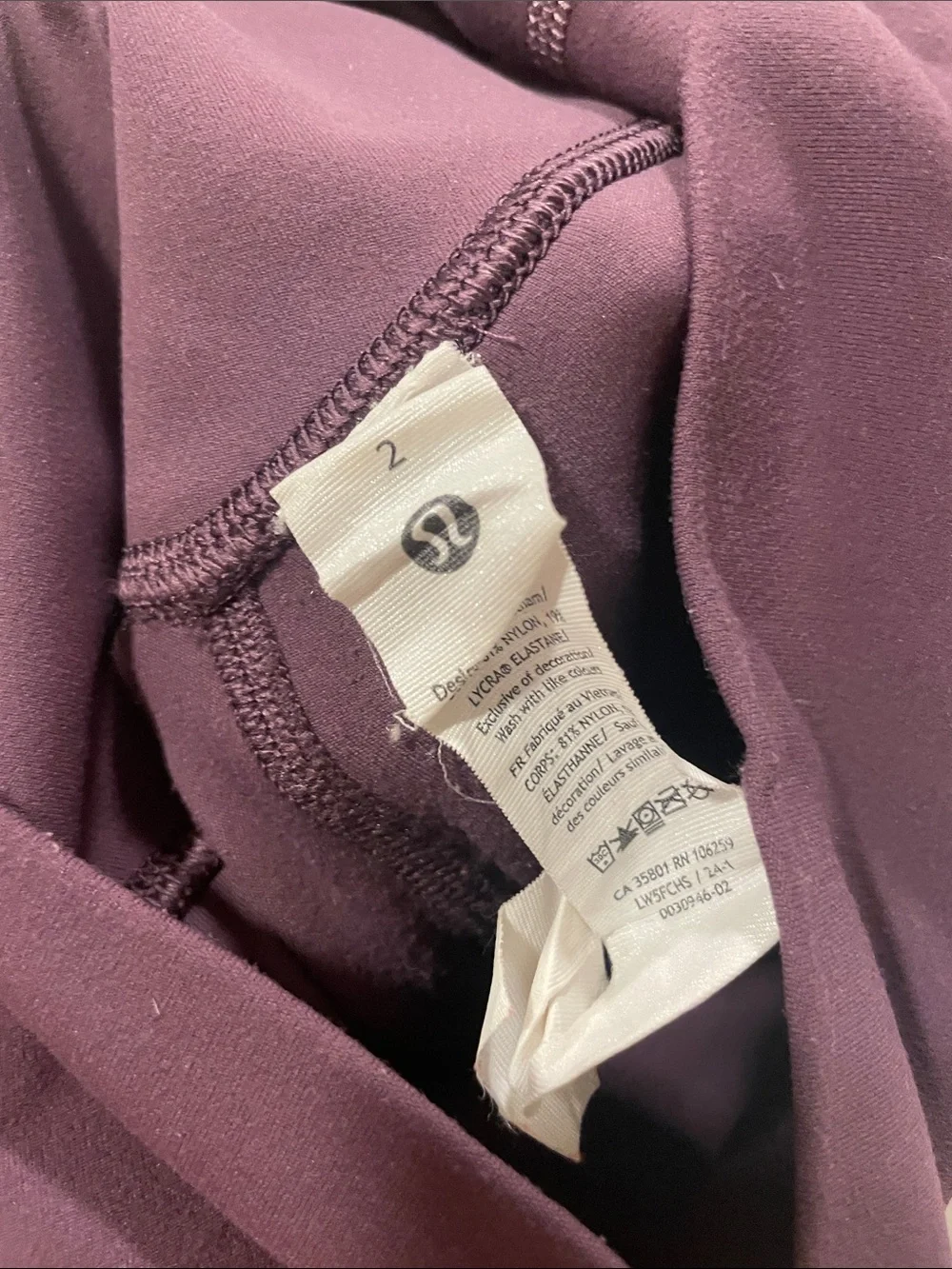 lululemon athletica Kids Burgundy Leggings